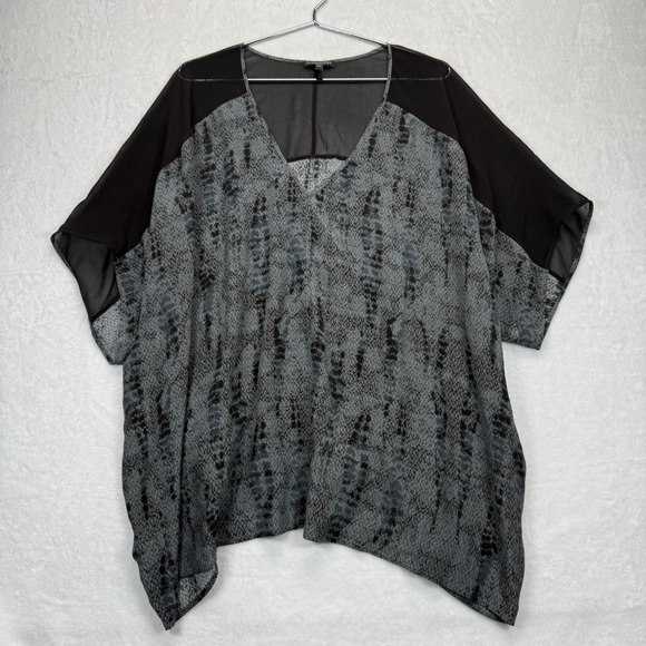 Eileen Fisher Silk Kimono Top‎ Snakeskin Print Sheer Overlay 3X - Picture 1 of 8